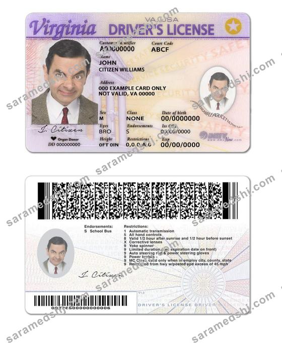 USA Virginia driving license